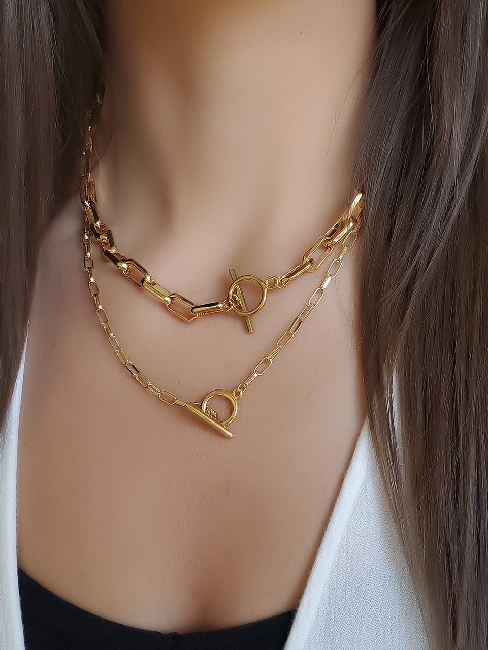 Gold Toggle Clasp Necklace for Women Link Chain Choker Statement Choker  Thick Chain Choker Toggle Necklace Chunky Necklace - Etsy Norway