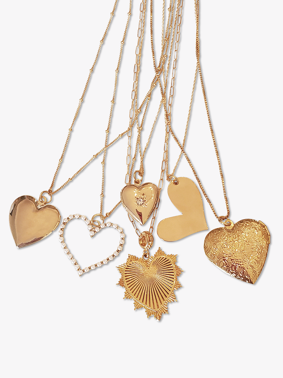 14K Gold Filled Necklace with Colorful Heart Pendant