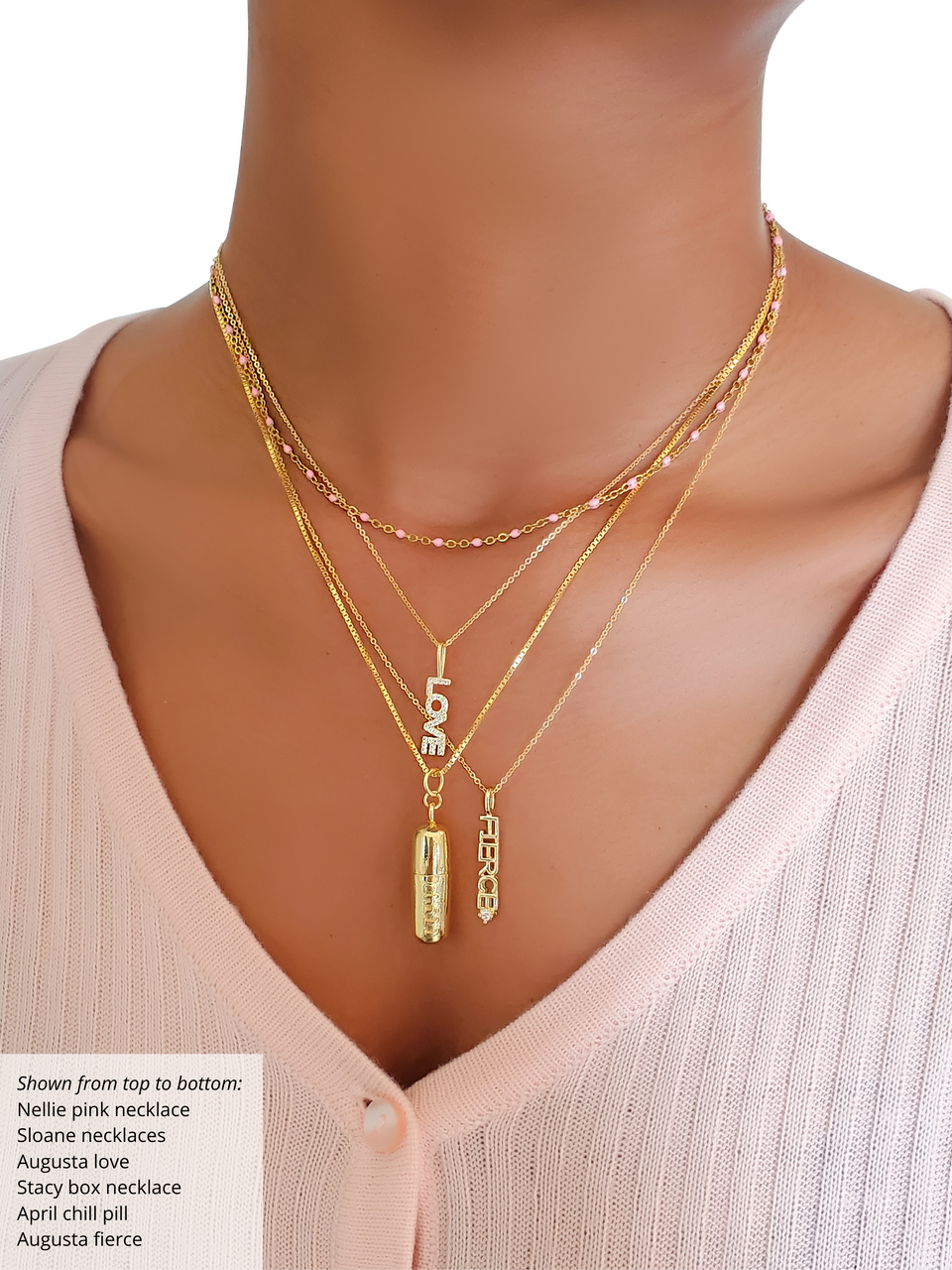 Gold Word Collection Necklace Pendants 