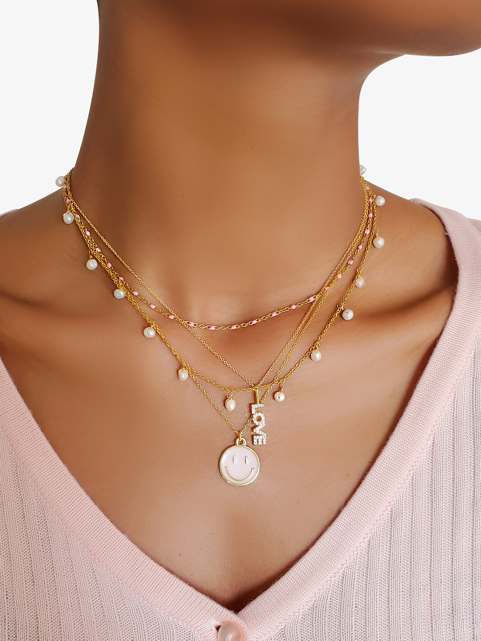 Classic Gigi Silver necklace, Yellow Gold, 17.7