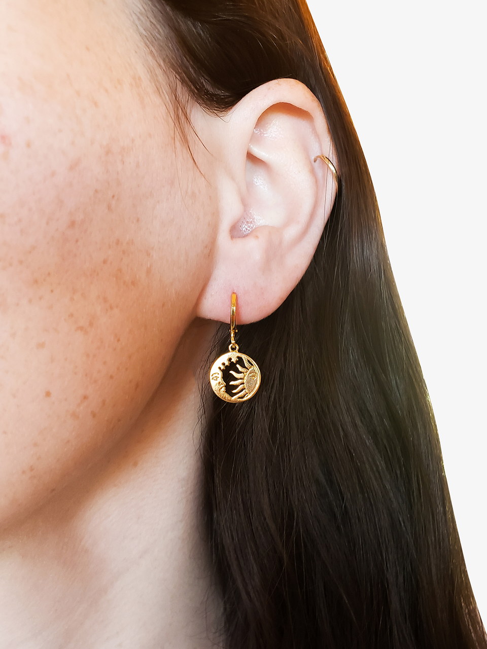 STARRY NIGHT DIAMOND DROP HOOP EARRINGS