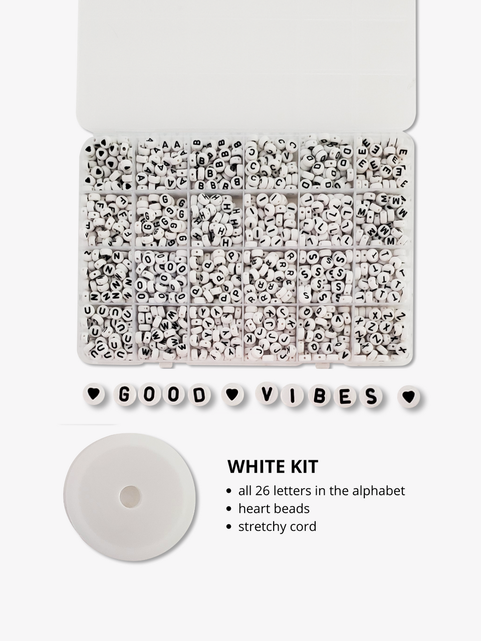 POP! Possibilities 7mm Beads - Alphabet on White by POP!