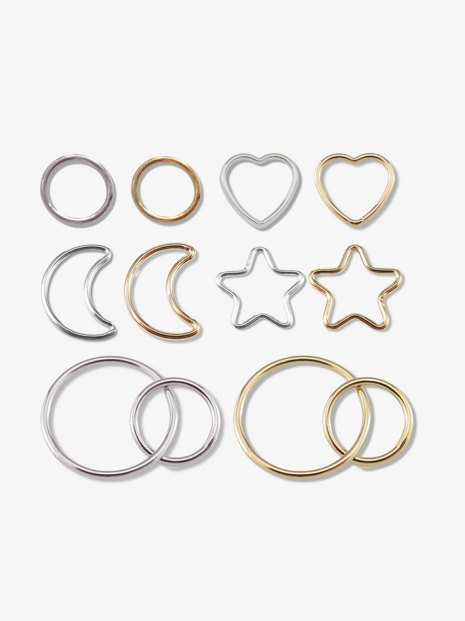 14K Gold Filled and Sterling Silver Connector Charms 5 Style options Set of 5 Montana Infinity Circles 14K Gold Filled