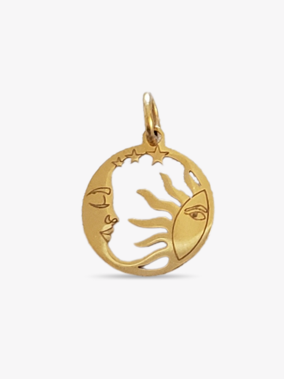 Hunter Gold Sun Moon Bracelet Charm, Stainless Steel