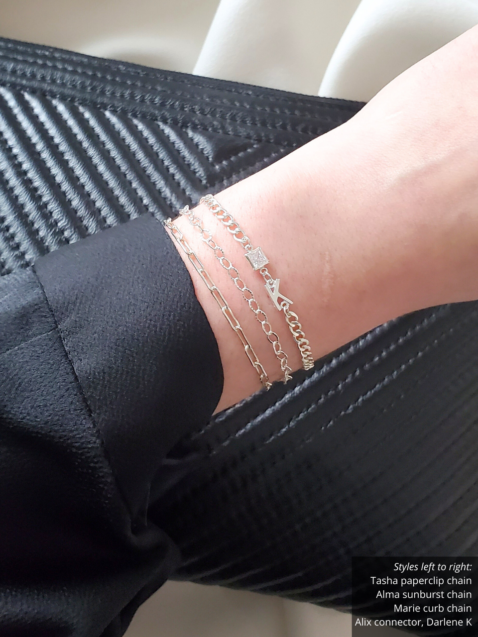 Darlene Tiny Bracelet Letter Connector, 925 Sterling Silver