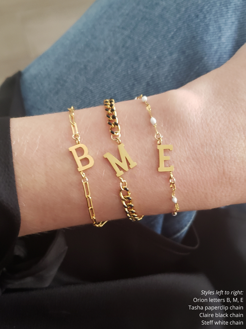 M Bracelet J Bracelet K Bracelet Letter E Bracelet Gold L -  UK