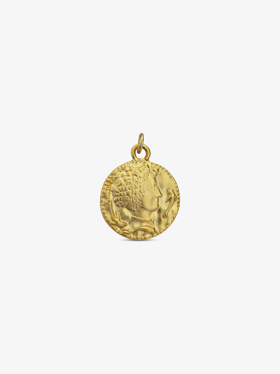 Zola Matte Gold Ancient Coin Necklace Pendant