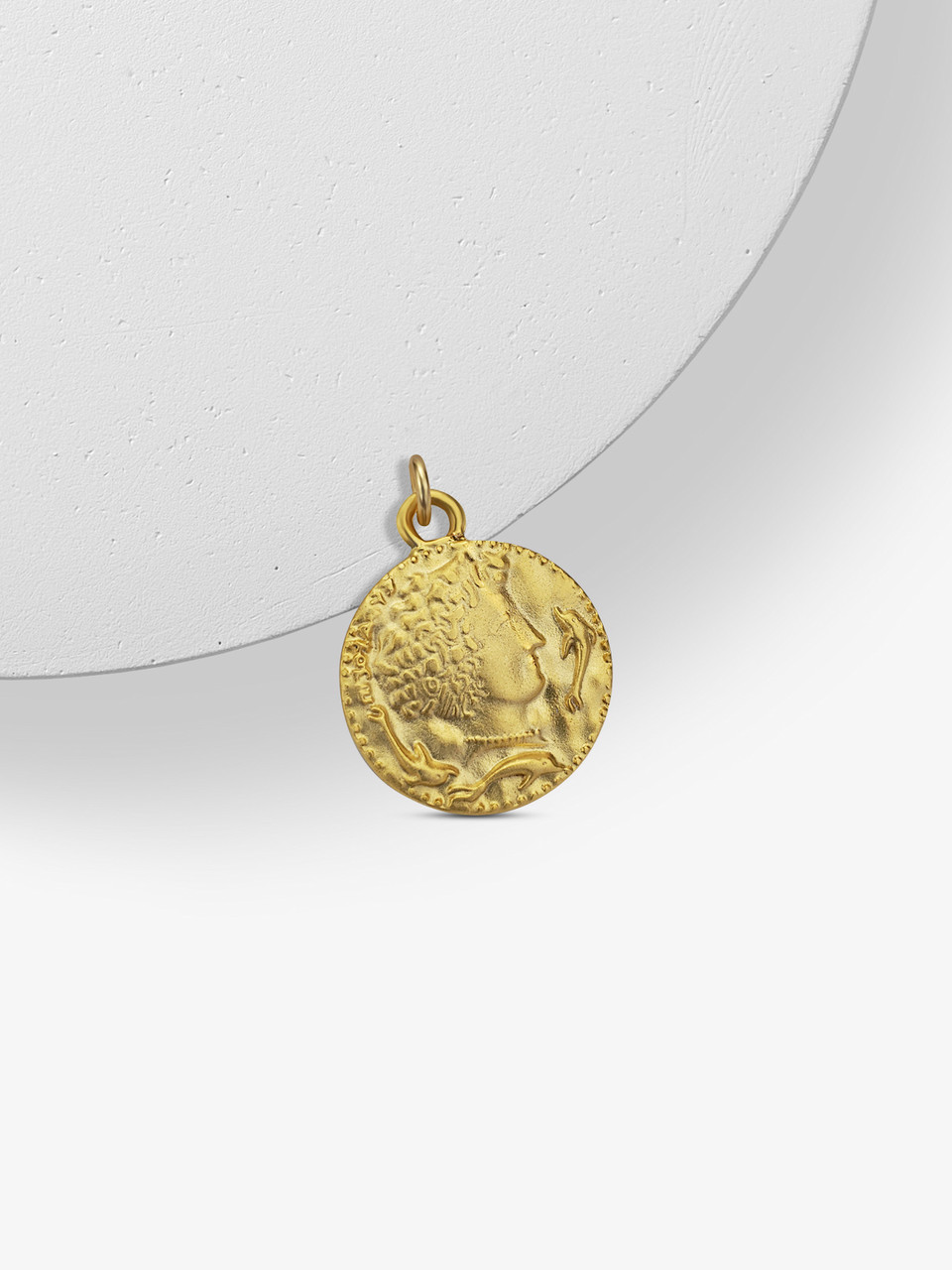 Zola Matte Gold Ancient Coin Necklace Pendant