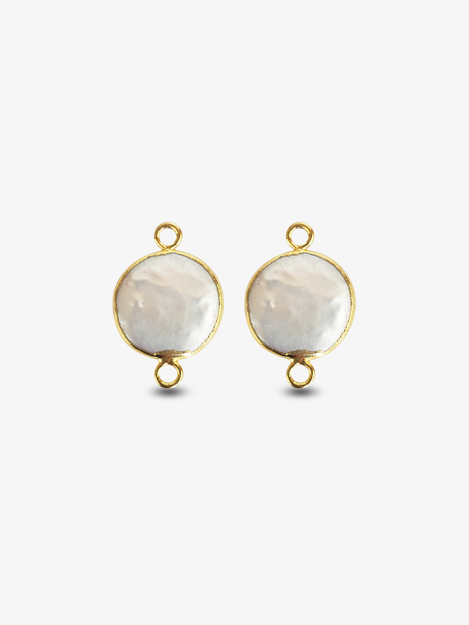 Magin Gold Pearl Connector Earring Charms