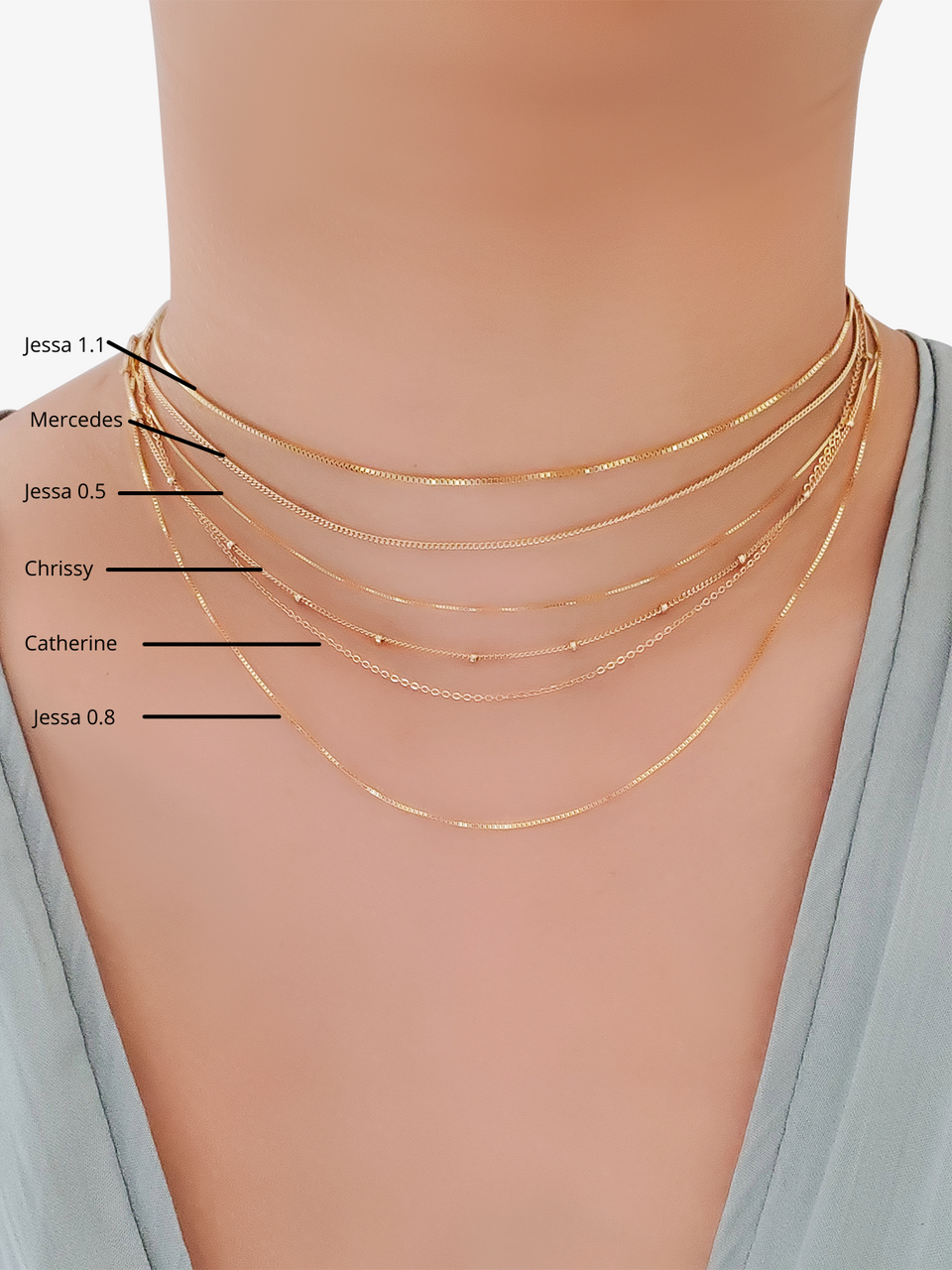 14K Gold Plated Dainty Layering Necklaces for Women, Snake Chain, Curb  Link, Pa