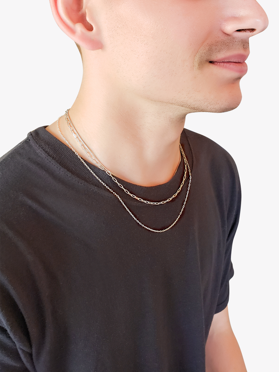 Men's Sterling Silver Necklace Collection, 5 Styles