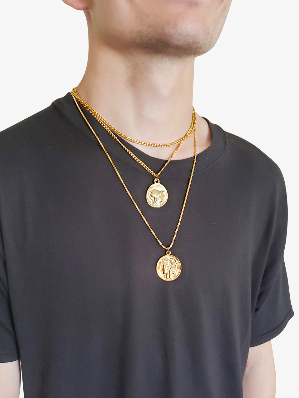 Men's Double-Sided Greek Coin Pendant