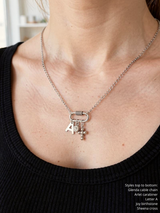 Susan Silver PVD Stainless Steel Cutout Letter Necklace Pendant