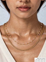 Claire Enamel Cuban Gold PVD Stainless Steel Necklace Chain, 5 Color Options