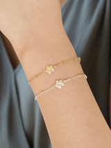 Danielle Flower Bracelet Connector, Gold Filled or Sterling Silver