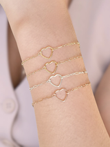 Kenna Heart Bracelet Connector, Gold Filled or Sterling Silver