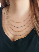 Beaded Colorful Enamel Unfinished Necklace Chains, PVD Stainless Steel