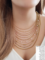 Gold PVD Stainless Steel Unfinished Necklace Chain Collection, 10 Style Options