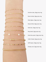 Gold PVD Stainless Steel Unfinished Bracelet Chain Collection, 10 Style Options