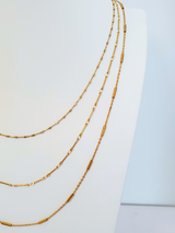 Unfinished Gold PVD Bar Necklace Chains, 3 Stainless Steel Options