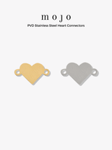 Malibu Heart Connector, PVD Stainless Steel