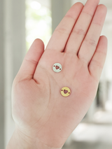 Pippa Disc Heart Connector, Gold and Silver PVD Stainless Steel