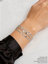 Charity Letter Connector Bracelet Charms, 925 Sterling Silver