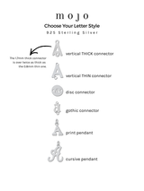 Choose Your Letter Style A-Z Initial Bracelet Charms, 925 Sterling Silver