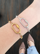 Cameron Carabiner Bracelet Clasp, Gold Silver PVD Stainless Steel