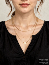 Becky Tiny Gold Disc Letter Necklace Connector, PVD Stainless Steel