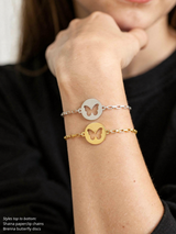 Brenna Butterfly Bracelet Connector Disc, PVD Stainless Steel