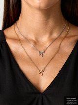 Leona Bow Necklace Connector, PVD Stainless Steel Gold and Silver