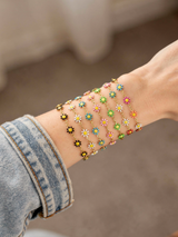 Sable Unfinished Daisy Bracelet Chain, PVD Stainless Steel 9 Color Options