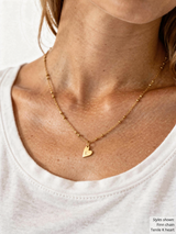 Tenile Gold Heart Initial Pendant, PVD Stainless Steel