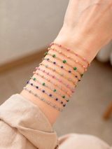 Eliza Unfinished Bracelet Chain, PVD Stainless Steel Enamel, Orange Green Pink Blue Gray