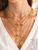 Gold Heart Necklace Pendant Collection, 9 Styles PVD Stainless Steel