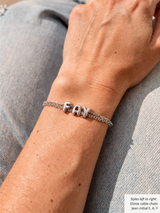 Jean Silver Capital Initial Bracelet Beads, PVD Stainless Steel