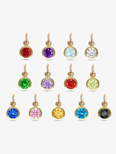14K Gold Filled Berkeley Birthstone CZ Bracelet Charm, 13 Colors
