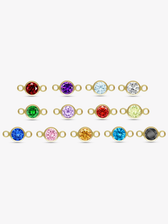 14K Gold Filled Berkeley Birthstone CZ Bracelet Connectors, 13 Color Options