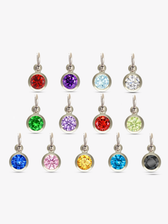 Berkeley 925 Sterling Silver Birthstone Bracelet Charm, 13 Colors