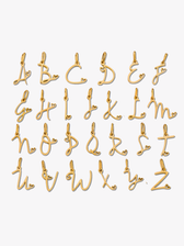 Auburn Gold Heart Letter Bracelet Charm, PVD Stainless Steel