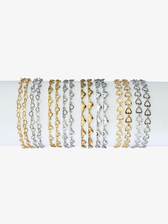 Unfinished Heart Bracelet Chain Collection, PVD Stainless Steel in Gold and Silver