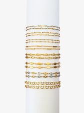 Unfinished Bar Diamond and Circle Necklace Chains, PVD Stainless Steel Unfinished Bar Diamond and Circle Necklace Chains, PVD Stainless Steel