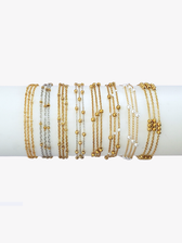 Beaded PVD Stainless Steel Unfinished Bracelet Chain Collection, 8 Style Options