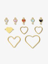 14k Gold Filled Heart Connector Collection, 10 Style Options