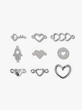 Heart Connector Collection, 9 Styles Stainless Steel