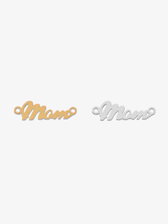 Mom Cursive Bracelet Connectors, 14K Gold Filled And 925 Sterling Silver