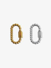 Cameron Carabiner Bracelet Clasp, Gold Silver PVD Stainless Steel