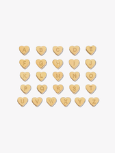 Carsen Gold Heart Initial Bracelet Beads, PVD Stainless Steel