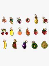Fruit Necklace Charm Collection, 17 Styles PVD Stainless Steel And Enamel